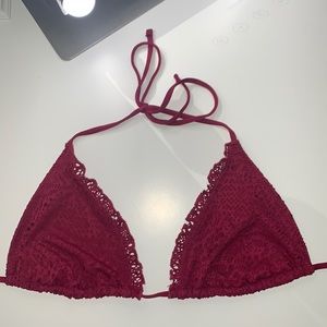 Target - Lacy Red Triangle Bikini Top